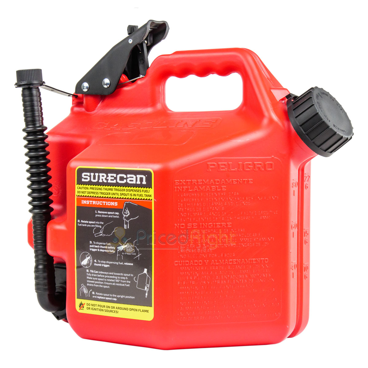 2 SureCan 2.2 Gallon Gas Cans with Rotating Spout Fuel Can Thumb